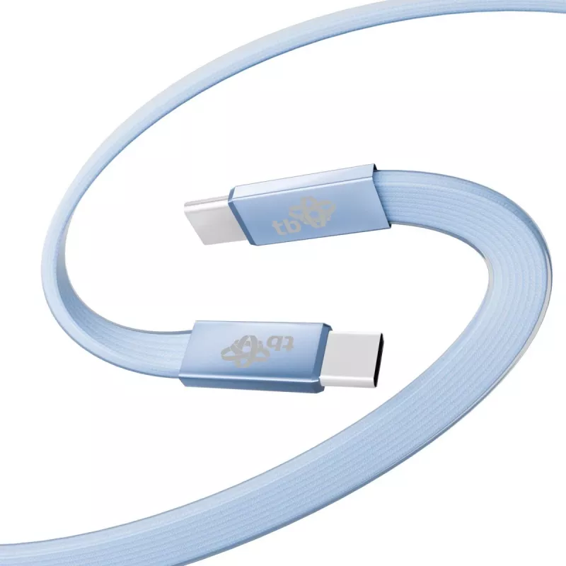 TB USB 2.0 kabelis USB-C–USB-C, 1 m, 60 W, mėlynas