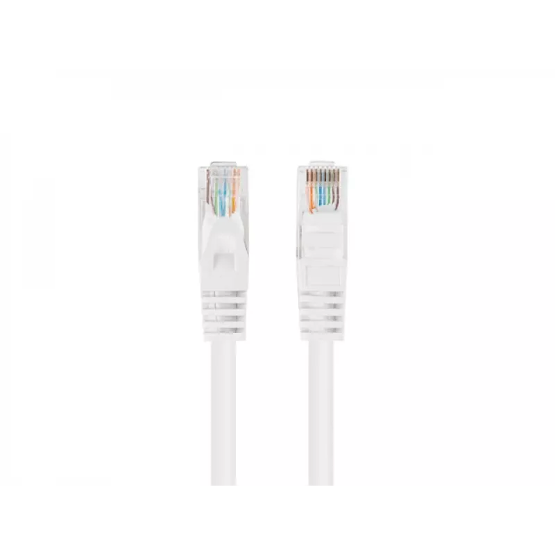 Lanberg Cat5e U/UTP komutacinis kabelis RJ45, 0,25 m, baltas, 10 vnt. paketas