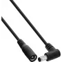 InLine® DC prailginimo kabelis, kampuotas kištukas, 5.5 x 2.5 mm, juodas, 0.5 m