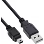 InLine USB 2.0 kabelis USB-A į Mini-USB, 1 m, juodas