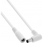 InLine® DC ilginimo kabelis, kampuotas kištukas, 5.5 x 2.5 mm, baltas, 0.2 m