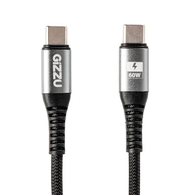 Gizzu USB-C – USB-C kabelis 60W 480Mbps, 1 m