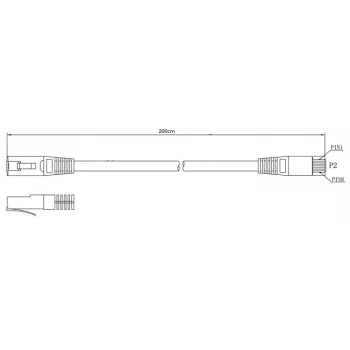 Lanberg Cat6 F/UTP komutacinis kabelis RJ45, 2 m, baltas