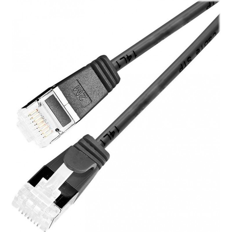 Wirewin Slim Cat6a U/FTP komutacinis kabelis RJ45, 3 m, juodas