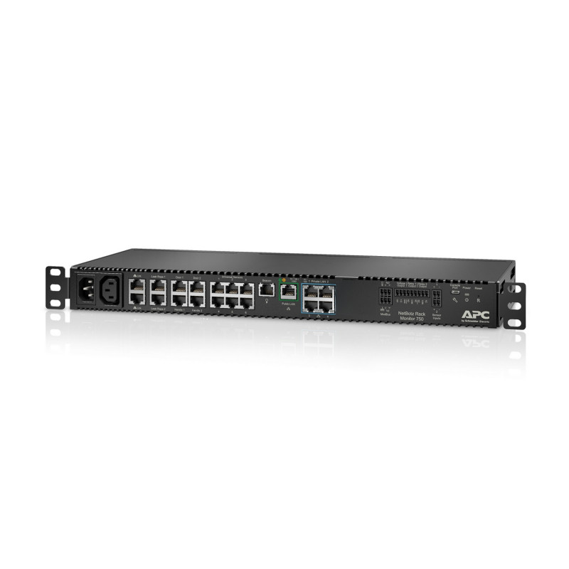 APC NetBotz Rack Monitor 750 aplinkos stebėjimo įrenginys 1GbE, 1U, montuojamas į stelažą