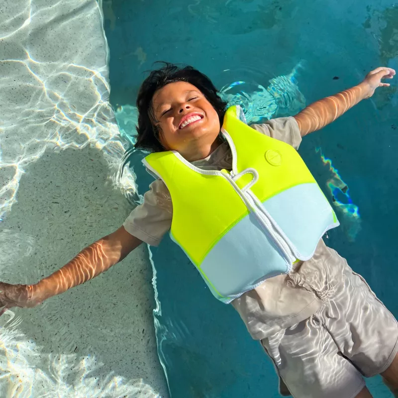 Sunnylife vaikiška plaukiojimo liemenė (3-6 metų) – Aqua Neon
