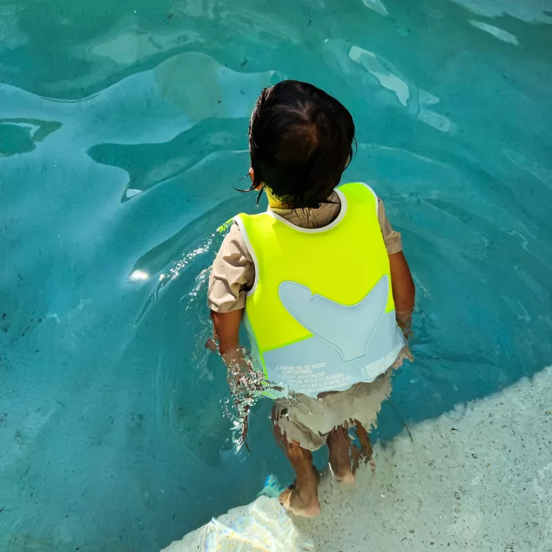 Sunnylife vaikiška plaukiojimo liemenė (3-6 metų) – Aqua Neon