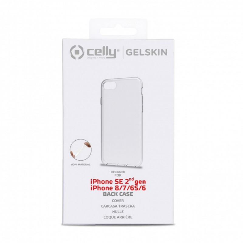 CELLY Gelskin galinis dangtelis iPhone SE 2022 / iPhone SE 2020/8/7/6s/6, permatomas
