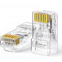 UGREEN Cat6 RJ45 moduliniai kištukai (50 vnt.) – permatomi su auksuotais kontaktais