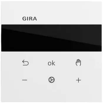 Gira S3000 kambario temperatūros reguliatorius su ekranu, System 70, gryna balta (539370)