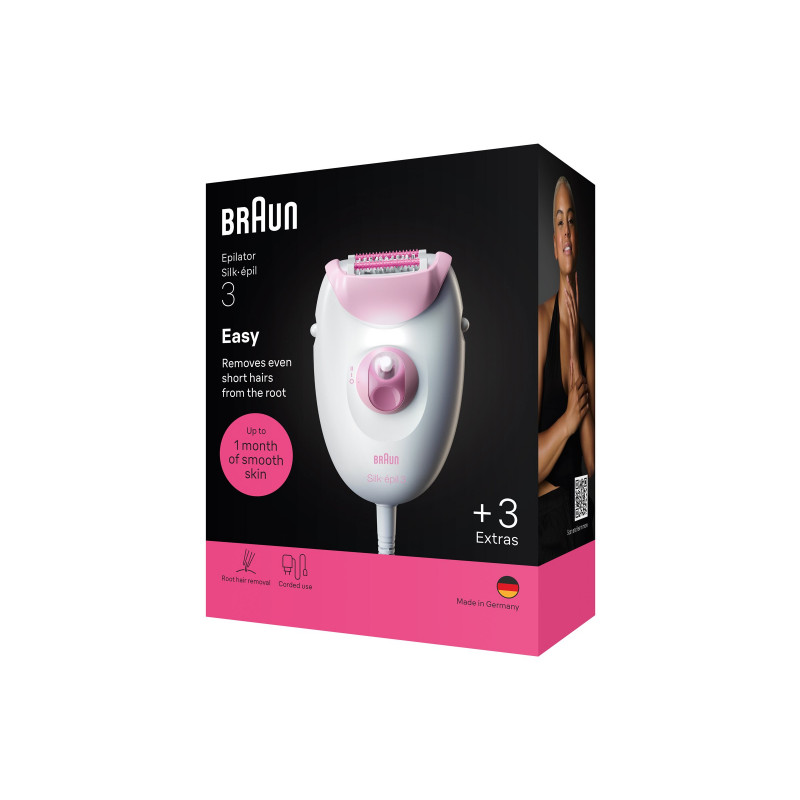 Braun Silk 3 SE3-033 epiliatorius su priedais