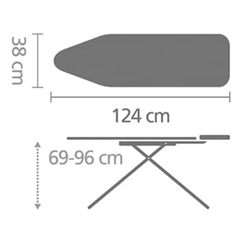Brabantia lyginimo lenta B, 124 x 38 cm, Denim Black