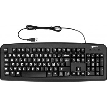 Geemarc KBSV3 USB klaviatūra su itin dideliais klavišais, vokiška QWERTZ, juoda (KBSV3_BLK_GE)