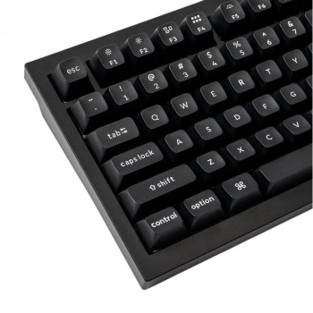 Keychron Double Shot KSA PBT pilnas klavišų dangtelisų rinkinys – White on Black (PBT-03)