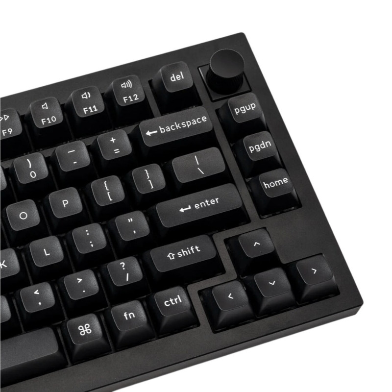 Keychron Double Shot KSA PBT pilnas klavišų dangtelisų rinkinys – White on Black (PBT-03)