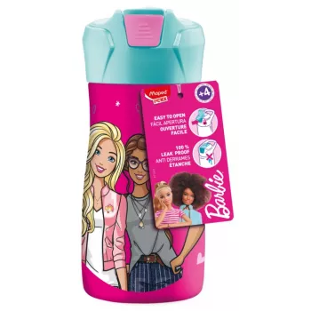 Maped PICNIK geriamojo vandens butelis Barbie, 0,43 l, korpusas iš nerūdijančio plieno, su Barbie motyvu, šiaudelis pridedamas