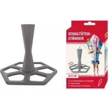 ROTH mokyklinių kūgių stovas, pagamintas iš plastiko, pilkas, individualiems mokykliniams kūgiams 700 ir 850 mm, 3 dalių