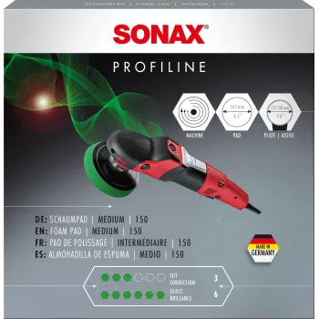SONAX PROFILINE 150 vidutinio kietumo poliravimo kempinė, žalia