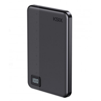 Ksix Magslim 5000 mAh magnetinė išorinė baterija, USB-C PD 20W, su skaitmeniniu ekranu, juoda