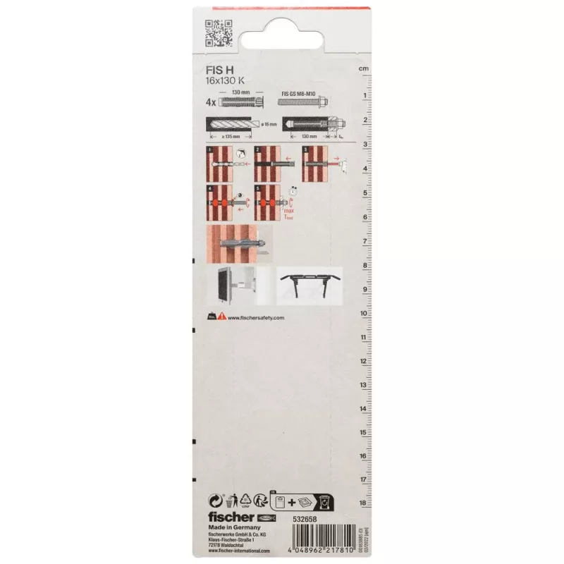 Fischer FIS H 16 x 130 K K NV įpurškimo inkarų įvorė 130 mm 532658