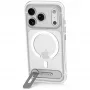Decoded AntiMicrobial Hybrid Stand Backcover – dėklas su stovu, skirtas iPhone 18 Pro / 17 Pro, suderinamas su MagSafe (permatomas)