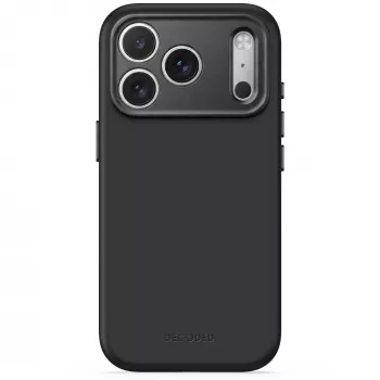 Decoded AntiMicrobial Silicone Backcover dėklas, skirtas iPhone 18 Pro / 17 Pro, MagSafe, Carbon Black