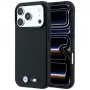 BMW M Blue Perfo Metal Logo MagSafe dėklas, skirtas iPhone 18 Pro Max / 17 Pro Max, juodas