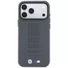 BMW M Blue Perfo Metal Logo MagSafe dėklas, skirtas iPhone 18 Pro Max / 17 Pro Max, pilkas