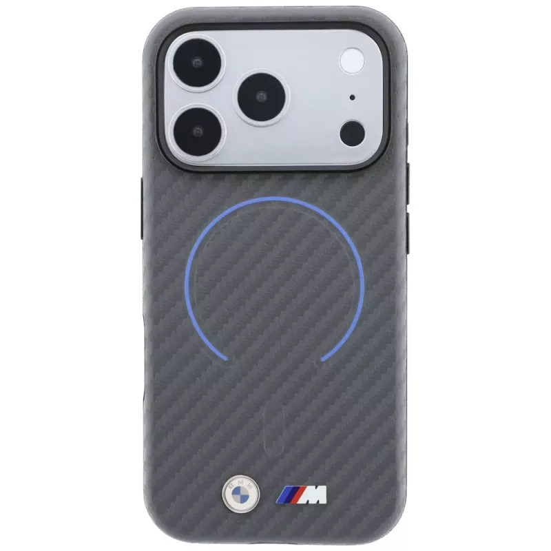 BMW M „Carbon Printed Ring“ „MagSafe“ dėklas, skirtas „iPhone 18 Pro“ / „17 Pro“, antracito spalvos