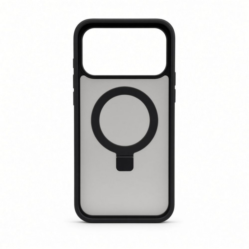 Evelatus Shield dėklas su MagSafe ir stovu, skirtas Apple iPhone 18 Pro Max, matinis žiedas, juodas