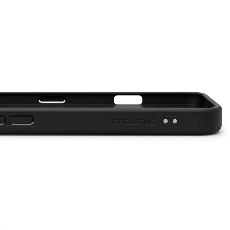 Evelatus Shield dėklas su MagSafe ir stovu, skirtas Apple iPhone 18 Pro Max, matinis žiedas, juodas
