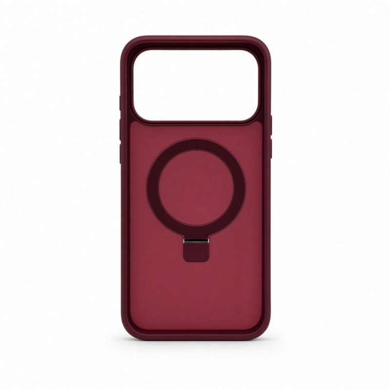 Evelatus Shield dėklas su MagSafe ir stovu, skirtas Apple iPhone 18 Pro Max, matinis žiedas, bordinė spalva