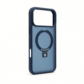 Evelatus Shield dėklas su MagSafe ir stovu, skirtas Apple iPhone 18 Pro Max, matinis žiedas, tamsiai mėlyna
