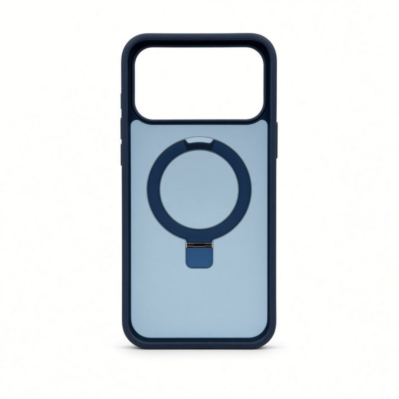 Evelatus Shield dėklas su MagSafe ir stovu, skirtas Apple iPhone 18 Pro, matiniu žiedu, tamsiai mėlynas