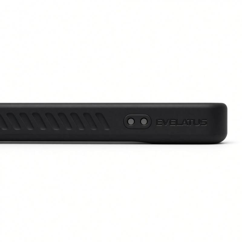 Evelatus guminis dėklas su MagSafe ir stovu, skirtas Apple iPhone 18 Pro, juodas