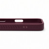 Evelatus gumuotu paviršiumi MagSafe dėklas su stovu, skirtas Apple iPhone 18 Pro Max, bordo spalvos