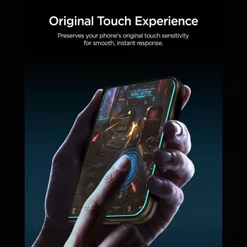Spigen Glas.TR EZ Fit Pro HD AC 2 vienetų rinkinys grūdintas stiklas iPhone Duo permatomas
