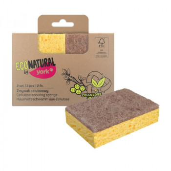 York Eco Natural celiuliozės kempinė indams plauti ECO, 2 vnt.