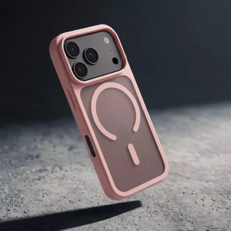 Crong Matte Magnetic MagSafe dėklas iPhone 18 Pro / 17 Pro, rožinis