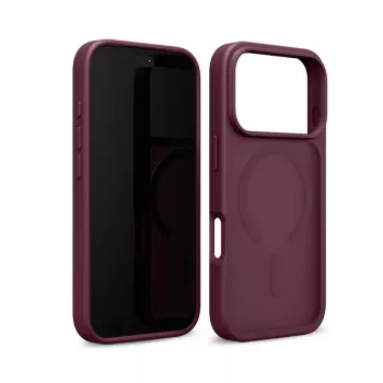 Crong Matte Magnetic MagSafe dėklas iPhone 18 Pro / 17 Pro, bordo