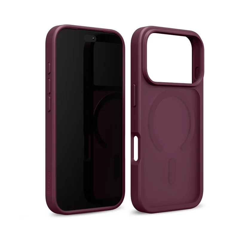 Crong Matte Magnetic MagSafe dėklas iPhone 18 Pro / 17 Pro, bordo