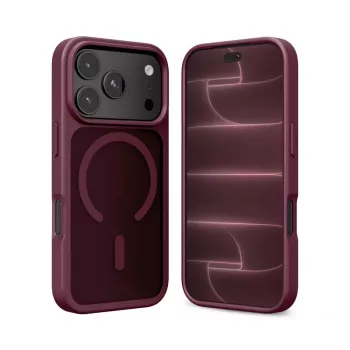 Crong Matte Magnetic MagSafe dėklas iPhone 18 Pro Max / 17 Pro Max, burgundo spalva