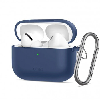 Tech-Protect Silicone Hook silikoninis dėklas, skirtas Apple AirPods Pro 3, tamsiai mėlynas