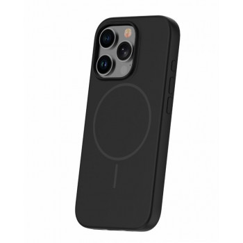 iLike Apple iPhone 16 Pro Max Soft Touch silikoninis dėklas su magnetu, juodas