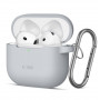 Tech-Protect Crayon Silicone Hook dėklas, skirtas Apple AirPods 4, pilkas