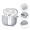 Tech-Protect Crayon Silicone Hook dėklas, skirtas Apple AirPods 4, pilkas