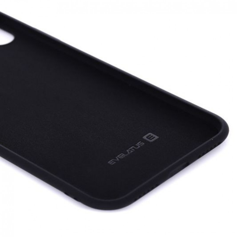 Evelatus „Apple iPhone X/Xs“ nano silikono dėklas „Soft Touch“ TPU juodas