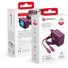 Forcell F-Energy GaN III VT-60 60W PD QC 4.0+ 2x USB-C bordinis sieninis įkroviklis + USB-C kabelis