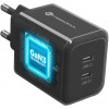 Forcell F-Energy GaN III VT-60 60 W PD QC 4.0+ 2x USB-C juodas sieninis įkroviklis + USB-C kabelis