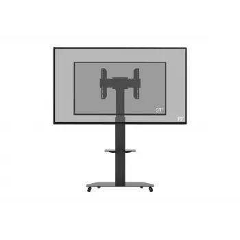 celexon Professional Adjust-3770MP televizoriaus vežimėlis plokštiems ekranams 32-70 colių (81,3-177,8 cm), anoduotas aliuminis ir matinis stiklas, juodas